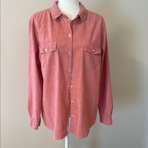 Classic Pink Button-Up Shirt Size XL